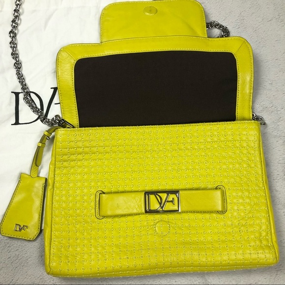 Authentic! Diane Von Furstenberg Mimosa Quilted Clutch/Shoulder Bag - Picture 13 of 14